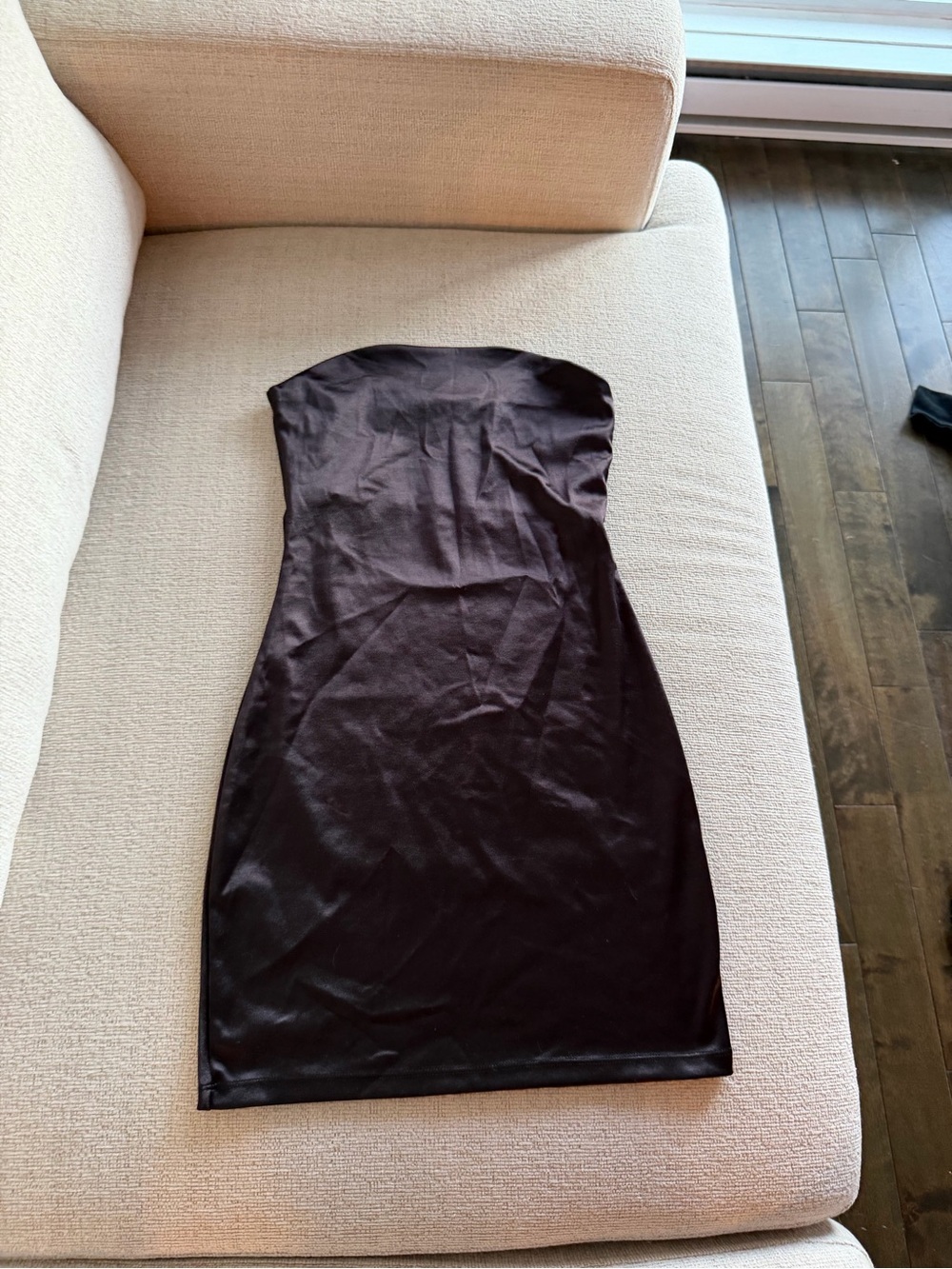 H&M Strapless Bodycon Mini Dress in Dark Brown
